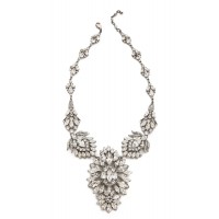 Snow Princess Crystal Snowflakes Silver Tone Necklace